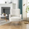 Modern Accent Chair With Golden Metal Legs, High Back Armchair In Teddy Short Plush Particle-ModernLuxe -ModernLuxe GUEST e9542054 4035 49a9 9bae a6d55cdfc27a