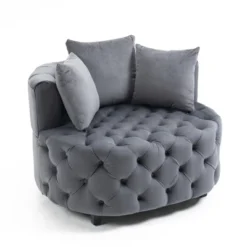 Classical Upholstered Accent Barrel Chair-ModernLuxe -ModernLuxe GUEST e9578806 69d9 427c a992 e23a11fa2d0b