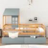 Twin Size House Low Loft Bed With Two Storage Drawers - ModernLuxe -ModernLuxe GUEST ebcc1074 3065 41c3 90fe d0cd546fba4d