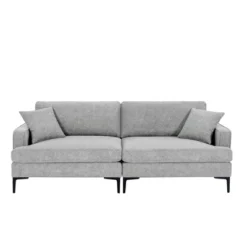80.7" Modern Upholstered Loveseat Sofa With Metal Legs And 2 Pillows-ModernLuxe -ModernLuxe GUEST ec5930a5 f3fd 403c a178 8d5458cd8486
