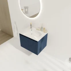 Floating Bathroom Vanity With Drop-Shaped Resin Sink - ModernLuxe