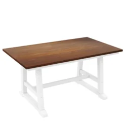 Farmhouse 6-Piece Wood Dining Table Set With Long Bench And 4 Dining Chairs-ModernLuxe -ModernLuxe GUEST eefab974 44f0 4c8f 965e 8aad3d3a05d1