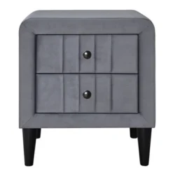 Velvet Upholstered Wooden Nightstand, Bedside Table With 2 Drawers-ModernLuxe -ModernLuxe GUEST ef277a03 1be9 406f 8753 36badee67520