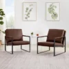 PU Leather Metal Frame Armchair With Non-slip Adsorption Feet And Back Cushion - ModernLuxe -ModernLuxe GUEST ef333f8c 415e 47b3 a18f 83a61f341c41