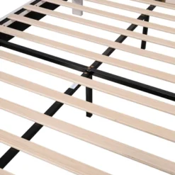 Upholstered Wood Platform Bed With Flower Pattern Velvet Headboard-ModernLuxe -ModernLuxe GUEST efb90df9 8d6e 4c0d b328 4eb1178f1488