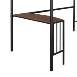 Twin Size Metal Loft Bed With Desk, Ladder And Railing - ModernLuxe -ModernLuxe GUEST f07fe0d8 cd9e 4761 8765 5746d1e0bf38
