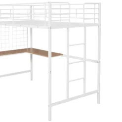 Twin Metal Loft Bed With Desk And Metal Grid - ModernLuxe -ModernLuxe GUEST f09b78d7 ad3d 42a3 b128 22adc986aafa