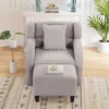 360 Degree Swivel Barrel Chair With Footstool, Accent Chair With Ottoman-ModernLuxe -ModernLuxe GUEST f0cb0188 f018 4df9 9869 15c78995d67f