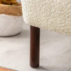 Modern Accent Chair Lambskin Wingback Tufted Side Chair With Solid Wood Legs-ModernLuxe -ModernLuxe GUEST f0d014be f98f 4c8c 8897 ca89d3d366e2