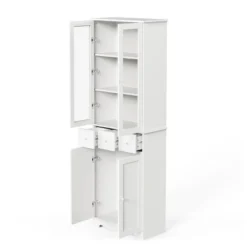 3-Tier Modern Home Office Large Storage Bookshelf With LED Lights, White - ModernLuxe -ModernLuxe GUEST f111847f 50b1 46a7 b84c 05a44f83eef3