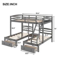 Full Over Twin & Twin Bunk Bed, Gray - ModernLuxe 12 Full Over Twin & Twin Bunk Bed, Gray - ModernLuxe -ModernLuxe GUEST f17a7836 1fb9 4c01 82db 42a62d1ff019