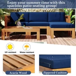 Outdoor Patio Wooden 5 Pieces Modular Sofa Set With Cushions - ModernLuxe -ModernLuxe GUEST f1d4ad7a fc61 4ccc 8ad6 d07b6bf19fe9