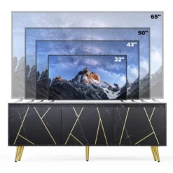 Modern TV Stand For 65" TV With Large Storage, Black - ModernLuxe -ModernLuxe GUEST f23470ed f949 42e7 b2ab 361b3140c02e