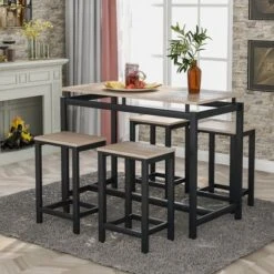 Modernluxe 5-Piece Kitchen Counter Height Table Set With 4 Chairs-Industrial 17 Modernluxe 5-Piece Kitchen Counter Height Table Set With 4 Chairs-Industrial -ModernLuxe GUEST f2e04c54 8bf2 4242 bbc7 d73e65353af7