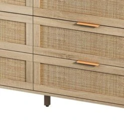 6-Drawer Rattan Dresser For Living Room And Bedroom, Natural - ModernLuxe -ModernLuxe GUEST f4ac529a 8ebf 4a22 a4a4 cf0f50868bcf