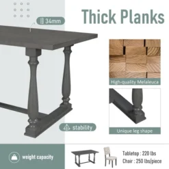 6-Piece Dining Table And Chair Set With Special-Shaped Legs And Foam-covered Seat - ModernLuxe -ModernLuxe GUEST f58deb07 62f4 4c32 b007 b5ef7af16d5b