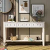 60"L Rustic Console Table With Two Different Size Drawers And Bottom Shelf-ModernLuxe -ModernLuxe GUEST f5a19b86 7e6b 4e3a 9126 60706fccd1ac