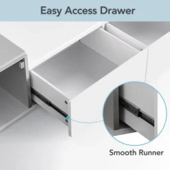 Modern TV Stand For 70" TV With Large Storage And Magnetic Doors, White - ModernLuxe -ModernLuxe GUEST f5e41375 845d 4457 809d a82286384811