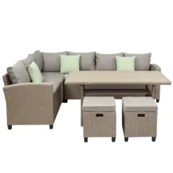 5-Piece Outdoor Conversation Set With Ottoman And Pillows-ModernLuxe -ModernLuxe GUEST f62a7f2f 7096 4eb6 abdd 6aca91d69543