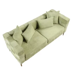 80.5" Modern Upholstered Sofa With Golden Metal Legs And 4 Pillows-ModernLuxe -ModernLuxe GUEST f6406d2c 2e24 48f7 8a1a fb262c78d0f4