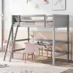 Twin Size Wood Loft Bed With Ladder-ModernLuxe -ModernLuxe GUEST f6784cd6 572c 4019 aad6 364d8e221350