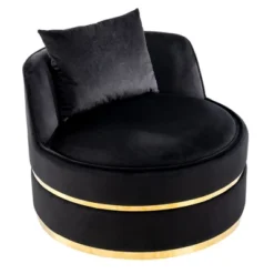 360 Degree Swivel Accent Chair, Velvet Upholstered Barrel Chair With Cushion-ModernLuxe -ModernLuxe GUEST f6e3b5db 434d 4b24 9cd7 b6b51d722368