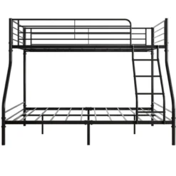 Twin-Over-Full Metal Bunk Bed With Ladder And Enhanced Upper-Level Guardrail, Black-ModernLuxe -ModernLuxe GUEST f7f1d3aa d818 4b26 84f3 a8410226e4e9