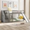 Stairway Twin Over Twin Bunk Bed With Two Drawers And Slide-ModernLuxe -ModernLuxe GUEST f8683e35 a399 4132 9757 038c4f7c3ca9