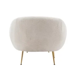 Modern Accent Chair, Teddy Short Plush Particle Velvet Armchair With Ottoman-ModernLuxe -ModernLuxe GUEST fa163a6d 55ae 41c6 acaf 90fb36e81d40