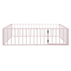 Queen/Full/Twin Size Metal Floor Bed Frame With Fence And Door-ModernLuxe -ModernLuxe GUEST fa427f83 1067 4f91 8177 6ea05e2a8959