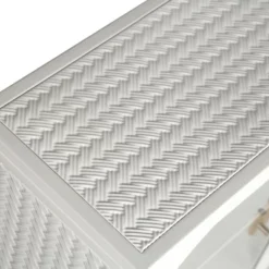 27.56" 3-Tier Storage Shelf Glass Door Wall Cabinet With Characteristic Woven Pattern - ModernLuxe -ModernLuxe GUEST fa6510b6 fb8f 41a8 813d cf14c1a0d114