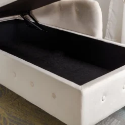 Bedroom Velvet Chaise Longue With Storage, Pillow And Nailhead Accents - ModernLuxe -ModernLuxe GUEST fa798e8d dd10 4162 817c 22c6f2d8f2f1