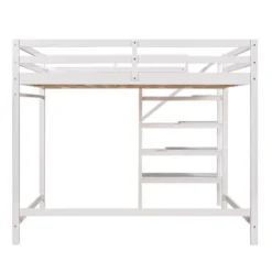 Full Size Loft Bed With Staircase And Safety Guardrails Gray/White-ModernLuxe 19 Full Size Loft Bed With Staircase And Safety Guardrails Gray/White-ModernLuxe -ModernLuxe GUEST fa9cbed0 d262 4911 b8ce 409115d760fd