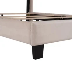 Queen Size Velvet Upholstered Platform Bed, Box Spring Required - ModernLuxe -ModernLuxe GUEST fbf933da 50b8 4bbd 95f1 1980af9442ac