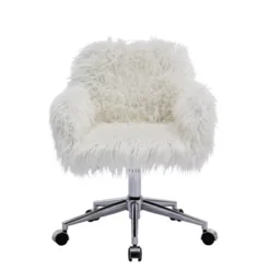 Modern Faux Fur Home Office Chair, Swivel Fluffy Vanity Chair-ModernLuxe -ModernLuxe GUEST fc2d199f 09cb 4ee0 8791 06ff39e8d2de