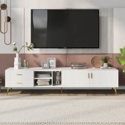 Modern TV Stand For TVs Up To 77'' With 5 Champagne Legs-ModernLuxe -ModernLuxe GUEST fc4c4da8 fbaf 438d be64 3bdedd6984b2