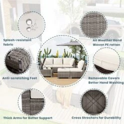 6PCS Patio PE Rattan Conversation Set, Outdoor All-weather Wicker Sectional Sofa Set, Beige-ModernLuxe -ModernLuxe GUEST fcb933df 75fc 4f86 8b4c 8afec9e0c4d5