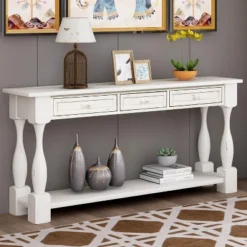 64"L Extra-thick Console Table With Drawers And Shelf-ModernLuxe -ModernLuxe GUEST fcfdd92e 6bff 4f1f ac6c b860ce94bb00