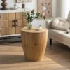 21.06" Retro Style Bucket Shaped Coffee Table, Natural - ModernLuxe