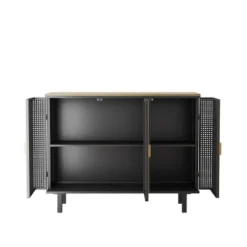 40.35" Contemporary Sideboard With 3 Doors, Dark Gray - ModernLuxe -ModernLuxe GUEST fe000af2 d420 4d40 a600 f6564ca5b850