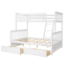 Twin Over Full Bunk Bed With Ladders And Two Storage Drawers-ModernLuxe 17 Twin Over Full Bunk Bed With Ladders And Two Storage Drawers-ModernLuxe -ModernLuxe GUEST fe62d2aa 39e8 4cd7 9324 9253b1f08aef