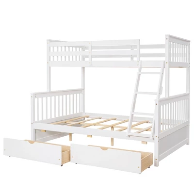 Twin Over Full Bunk Bed With Ladders And Two Storage Drawers-ModernLuxe 5 Twin Over Full Bunk Bed With Ladders And Two Storage Drawers-ModernLuxe - Image 3
