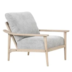 Retro Accent Chair With Solid Wood Frame And Vertical Slatted Back-ModernLuxe -ModernLuxe GUEST fe8dd1b3 2da3 4365 8de9 13611edac40b