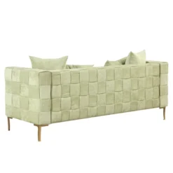 80.5" Modern Upholstered Sofa With Golden Metal Legs And 4 Pillows-ModernLuxe -ModernLuxe GUEST fea63f61 1425 435e 8d59 93007bf31a5e