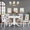 Mid-Century 5-Piece Extendable Round Dining Table Set White-ModernLuxe -ModernLuxe GUEST ff6a7561 5d9b 49fe aee9 d8004439fb1a